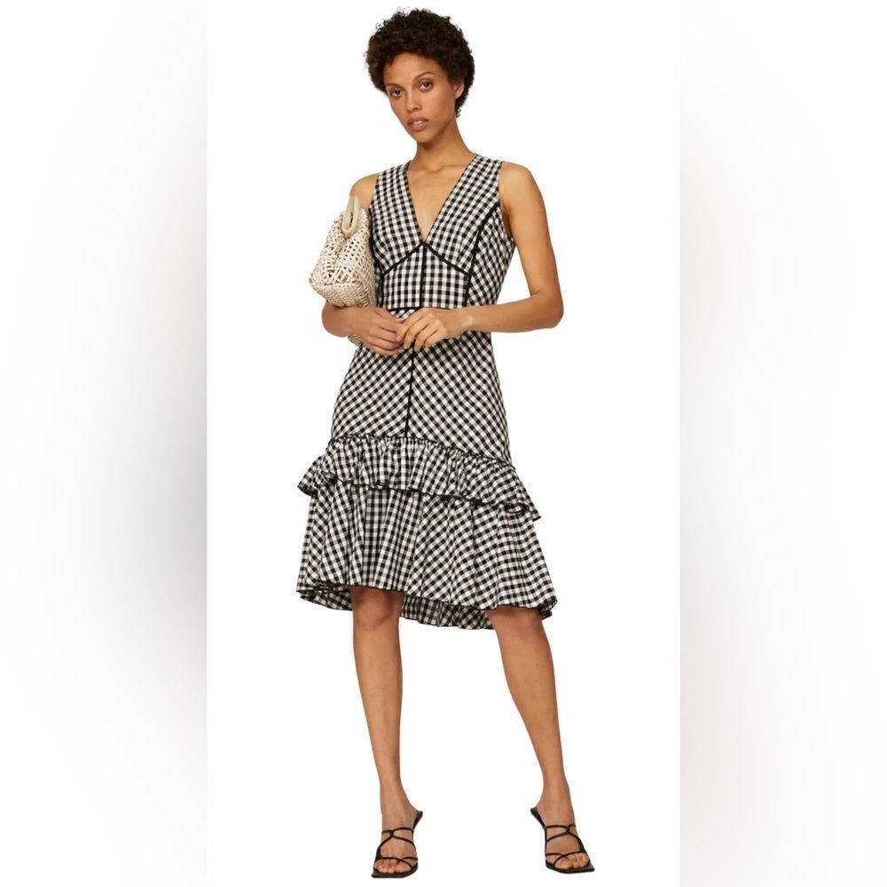 TOME Collective Gingham Ruffle Hem Dress Size 14